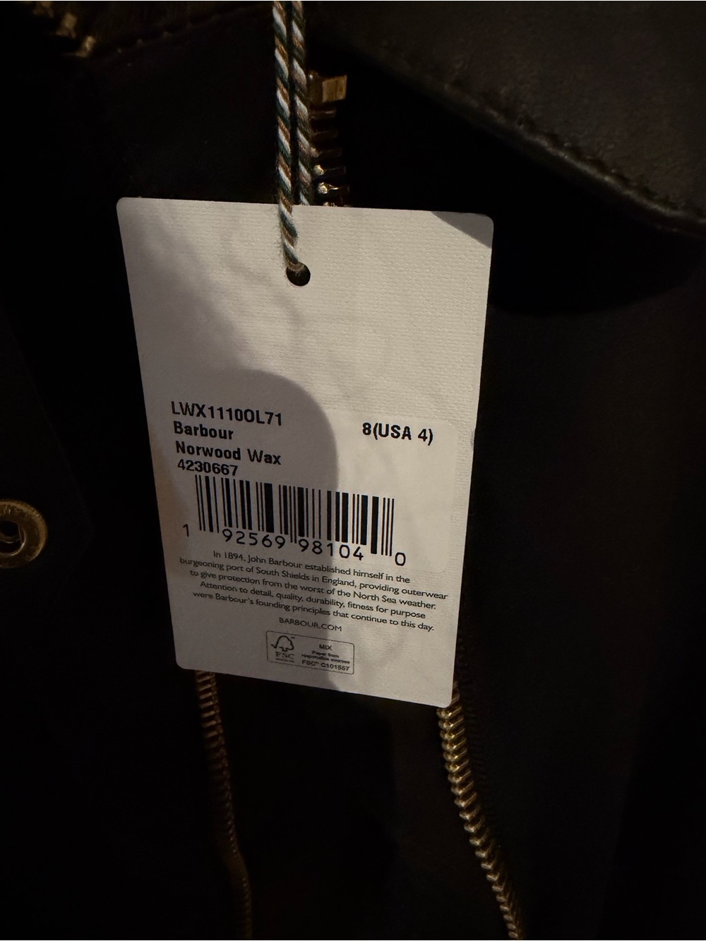 Barbour Norwood Waxed Jacket with Fur Vest - Picture 2 of 8